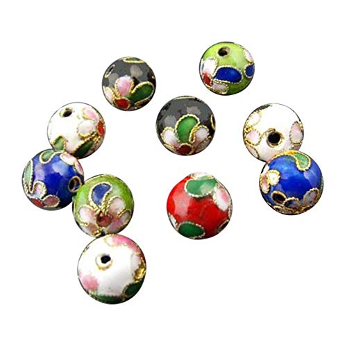 Cloisonne-Perlen in verschiedenen Farben, rund, für Schmuckherstellung, Bastelzubehör, 30 Stück Cloisonne-Perlen in verschiedenen Farben, rund, für Schmuckherstellung, Bastelzubehör, 30 Stück von Adoorniequea