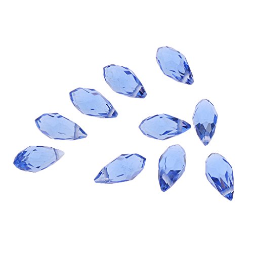 Adoorniequea Glasperlen in Tropfenform, facettierte Kristallperlen, zur Schmuckherstellung, Hellblau, 10 Stück, Siehe Produktbeschreibung von Adoorniequea
