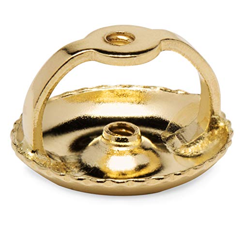 Einzelner 14 Karat massiver Gelbgold-Ohrring-Ersatz | Gewinde zum Anschrauben | Qualität gestanzt | Pfostengröße 0,91 cm Pad-Größe 6,1 mm | 1 Rückseite von Adora Fine Jewelry