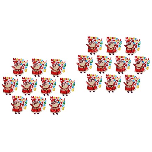 Adorainbow 20 Stück Stoff-Weihnachtsapplikationen „Merry Iron Re“-Aufnäher Formaufkleber Dekorationen Aufnäher Bestickte Stickerei Cartoon-Weihnachtsaccessoires Muster-Themen-Kleidung von Adorainbow
