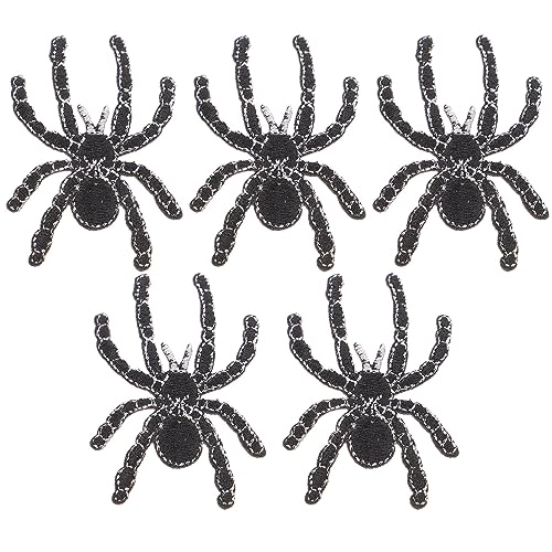 Adorainbow 5 Stück Spinnen Bestickte Aufnäher Aufnäher Zum Aufbügeln Aufnähen Applikationen Stickereien Coole Aufnäher Kleidungsdekoration von Adorainbow
