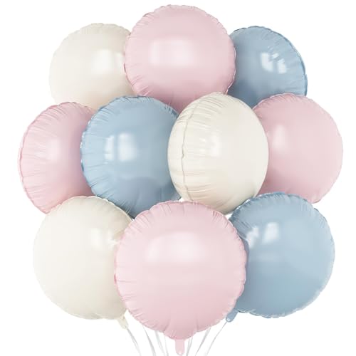 Folienballons, rund, Rosa, Blau, Weiß, 20 Stück, runde Luftballons, 45,7 cm, Heliumballon für Babyparty, Geburtstag, Jahrestag, Hochzeit, Party-Dekoration Folienballons, rund, Rosa, Blau, Weiß, 20 Stück, runde Luftballons, 45,7 cm, Heliumballon für Babyparty, Geburtstag, Jahrestag, Hochzeit, Party-Dekoration von Adorely