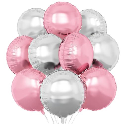 Folienballons in Rosa, Silber, rund, 45,7 cm, 20 Stück, cremeweiß, Heliumballon für Geburtstag, Hochzeit, Brautparty, Junggesellinnenabschied, Dekorationen Folienballons in Rosa, Silber, rund, 45,7 cm, 20 Stück, cremeweiß, Heliumballon für Geburtstag, Hochzeit, Brautparty, Junggesellinnenabschied, Dekorationen von Adorely