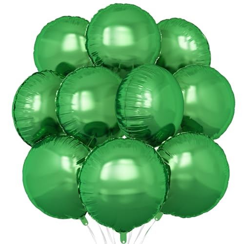 Grüne runde Folienballons, 20 Stück, runde Luftballons, 45,7 cm, Heliumballon für Jungen, Geburtstag, Babyparty, Abschlussfeier, Party-Dekoration Grüne runde Folienballons, 20 Stück, runde Luftballons, 45,7 cm, Heliumballon für Jungen, Geburtstag, Babyparty, Abschlussfeier, Party-Dekoration von Adorely