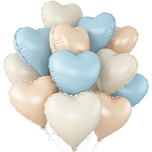 Herzförmige Luftballons in Herzform, 45,7 cm, hellblau, beige, aprikosenfarben, hautfarben, Helium-Folie, Helium-Polyester-Folie, für Babyparty, Geburtstag, Jahrestag, Hochzeit, Verlobung Herzförmige Luftballons in Herzform, 45,7 cm, hellblau, beige, aprikosenfarben, hautfarben, Helium-Folie, Helium-Polyester-Folie, für Babyparty, Geburtstag, Jahrestag, Hochzeit, Verlobung von Adorely