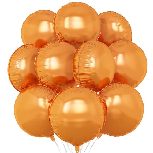 Orangefarbene runde Folienballons, 20 Stück, runde Luftballons, 45,7 cm, Heliumballon für Geburtstagsparty, Babyparty, Hochzeitsdekoration Orangefarbene runde Folienballons, 20 Stück, runde Luftballons, 45,7 cm, Heliumballon für Geburtstagsparty, Babyparty, Hochzeitsdekoration von Adorely