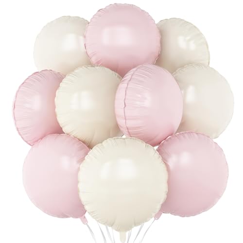 Pink-weiße runde Folienballons, 20 Stück, Babyrosa, cremeweiß, runde Luftballons, 45,7 cm, Heliumballon für Babyparty, Geburtstag, Jahrestag, Hochzeit, Party-Dekoration Pink-weiße runde Folienballons, 20 Stück, Babyrosa, cremeweiß, runde Luftballons, 45,7 cm, Heliumballon für Babyparty, Geburtstag, Jahrestag, Hochzeit, Party-Dekoration von Adorely