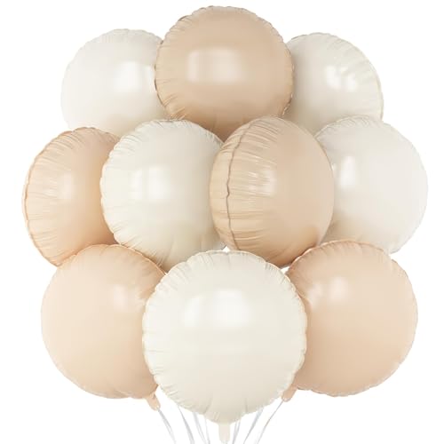 Runde Folienballons, cremeweiß, beige, 20 Stück, cremeweiß, rund, 45,7 cm, Heliumballon für Babyparty, Geburtstag, Jahrestag, Hochzeit, Party-Dekoration Runde Folienballons, cremeweiß, beige, 20 Stück, cremeweiß, rund, 45,7 cm, Heliumballon für Babyparty, Geburtstag, Jahrestag, Hochzeit, Party-Dekoration von Adorely