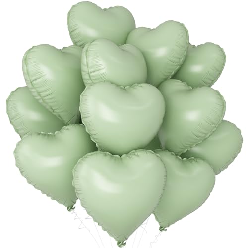 Salbei Grün Herz Luftballons,12Stück Olive Grün Herz Geformt Folie Luftballon,18Zoll Pastell Grün Helium Mylar Luftballons für Baby Dusche Geburtstag Jubiläum Hochzeit Party Dekoration Salbei Grün Herz Luftballons,12Stück Olive Grün Herz Geformt Folie Luftballon,18Zoll Pastell Grün Helium Mylar Luftballons für Baby Dusche Geburtstag Jubiläum Hochzeit Party Dekoration von Adorely
