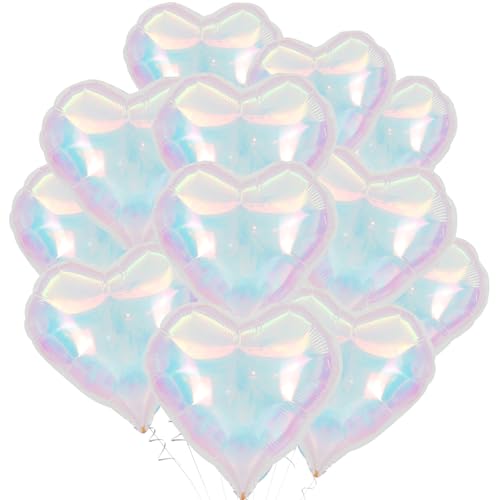 Schillernde Herzballons, 45,7 cm, schillernde, herzförmige Folienballons aus Helium-Folie, Polyester-Folie, für Babyparty, Geburtstag, Jahrestag, Hochzeit, Verlobung, Disco, Party-Dekorationen, 12 Schillernde Herzballons, 45,7 cm, schillernde, herzförmige Folienballons aus Helium-Folie, Polyester-Folie, für Babyparty, Geburtstag, Jahrestag, Hochzeit, Verlobung, Disco, Party-Dekorationen, 12 von Adorely