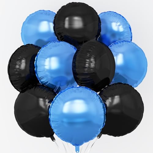 Schwarz-blaue runde Folienballons, 20 Stück, runde Luftballons, 45,7 cm, Heliumballon für Jungen, Geburtstag, Babyparty, Abschlussfeier, Party-Dekoration Schwarz-blaue runde Folienballons, 20 Stück, runde Luftballons, 45,7 cm, Heliumballon für Jungen, Geburtstag, Babyparty, Abschlussfeier, Party-Dekoration von Adorely