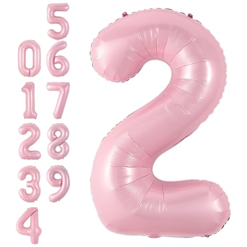 Zahlen 2 Luftballon Rosa,40 Zoll Groß Hell Pink Folie Digital Helium Luftballon,Pastell Rosa Zahl 2 Mylar Luftballon für Mädchen Frauen Geburtstag Baby Dusche Jahrestag Prinzessin Party Supplies Deko Zahlen 2 Luftballon Rosa,40 Zoll Groß Hell Pink Folie Digital Helium Luftballon,Pastell Rosa Zahl 2 Mylar Luftballon für Mädchen Frauen Geburtstag Baby Dusche Jahrestag Prinzessin Party Supplies Deko von Adorely