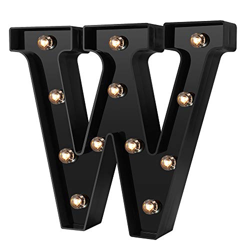 Adorn Life Led Marquee Letter Lights Newly Design Light up Letters for Events Wedding Party Birthday Home Bar DIY Decoration(Cool Black W) von Adorn Life