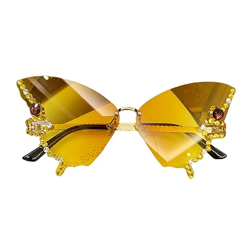 Butterfly Damen randlose kleine Gesicht Strass Bling Katzenauge Schmetterling Brille Butterfly Damen randlose kleine Gesicht Strass Bling Katzenauge Schmetterling Brille von Adrosstoller