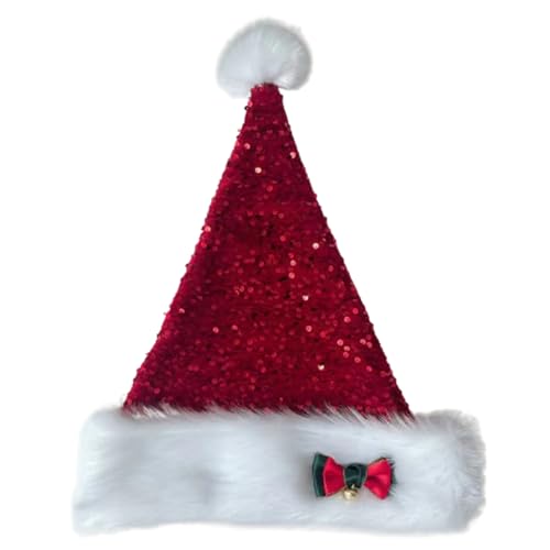 Weihnachtsmütze für Feiertage, Event, Pailletten, Nikolausmütze, Mütze für Erwachsene, Kinder, Bommelmütze, Party-Requisite, Festival-Dekoration Weihnachtsmütze für Feiertage, Event, Pailletten, Nikolausmütze, Mütze für Erwachsene, Kinder, Bommelmütze, Party-Requisite, Festival-Dekoration von Adrosstoller