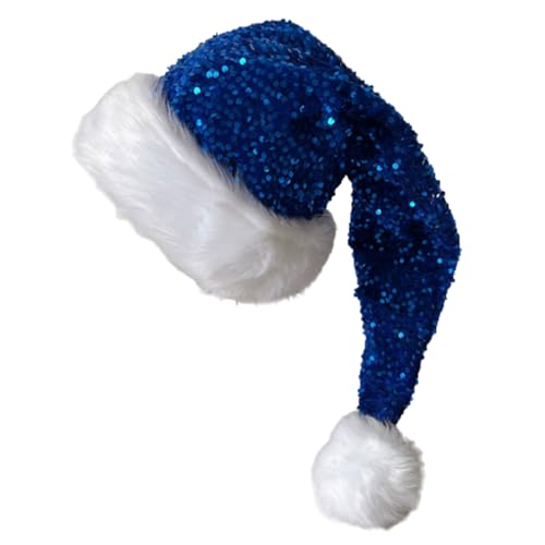 Weihnachtsmütze mit Pailletten und weißer pelziger Krempe für Weihnachtsfeiern, Verkleidungen, Cosplay, Pailletten, besetzt Weihnachtsmütze mit Pailletten und weißer pelziger Krempe für Weihnachtsfeiern, Verkleidungen, Cosplay, Pailletten, besetzt von Adrosstoller