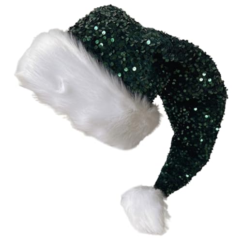 Weihnachtsmütze mit Pailletten und weißer pelziger Krempe für Weihnachtsfeiern, Verkleidungen, Cosplay, Pailletten, besetzt Weihnachtsmütze mit Pailletten und weißer pelziger Krempe für Weihnachtsfeiern, Verkleidungen, Cosplay, Pailletten, besetzt von Adrosstoller