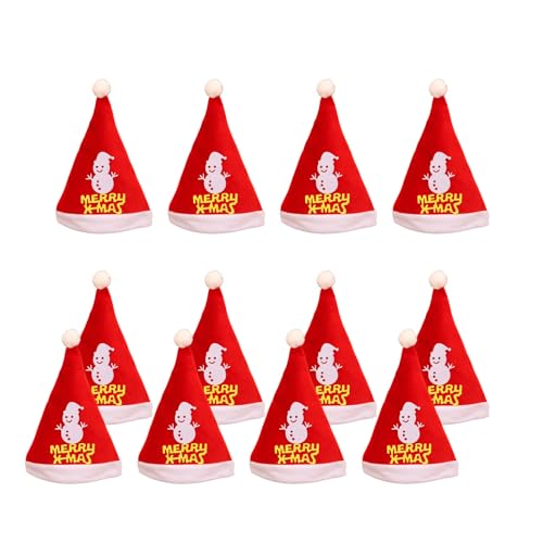 Zarte Weihnachtsmütze, Zubehör für Erwachsene, Weihnachtsmannmütze, Weihnachtskostüm-Zubehör für Weihnachtsfeier, 12 Stück Zarte Weihnachtsmütze, Zubehör für Erwachsene, Weihnachtsmannmütze, Weihnachtskostüm-Zubehör für Weihnachtsfeier, 12 Stück von Adrosstoller