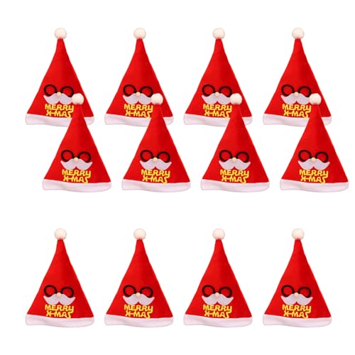 Zarte Weihnachtsmütze, Zubehör für Erwachsene, Weihnachtsmannmütze, Weihnachtskostüm-Zubehör für Weihnachtsfeier, 12 Stück Zarte Weihnachtsmütze, Zubehör für Erwachsene, Weihnachtsmannmütze, Weihnachtskostüm-Zubehör für Weihnachtsfeier, 12 Stück von Adrosstoller