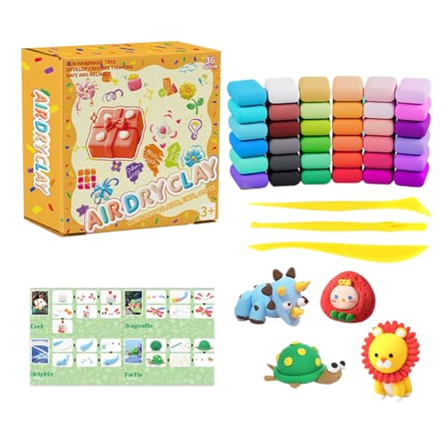 Adsfvs Air Dry Clay,36 Farben Schnelltrocknende Modelliermasse - Weiche Selbsthärtende Knete-Sets Für Skulpturen Bastelprojekte Schulunterricht & Deko Für Kinder 3-12 Jahre Adsfvs Air Dry Clay,36 Farben Schnelltrocknende Modelliermasse - Weiche Selbsthärtende Knete-Sets Für Skulpturen Bastelprojekte Schulunterricht & Deko Für Kinder 3-12 Jahre von Adsfvs