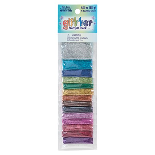 Assorted Colors Glitter Sample Pack 2 Grams 16/Pkg 6651 von Advantus