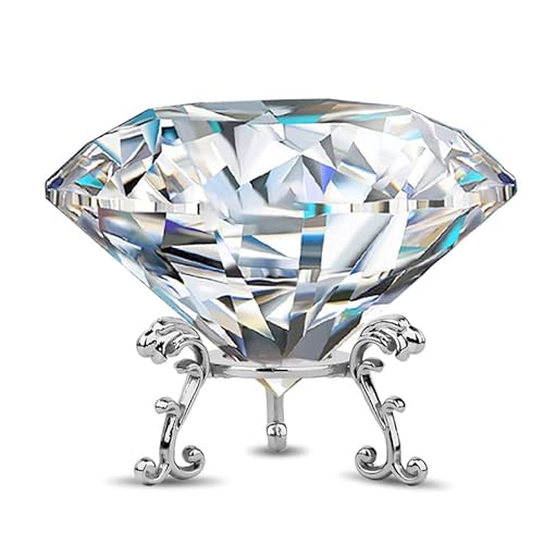 Adwikoso 80MM Briefbeschwerer mit Kristallen, groß, mit Ständer, kristall Diamant Schmucksteinen, Hochzeitsdekorationen, Tafelaufsätze (Klar, 3.15Zoll) von Adwikoso