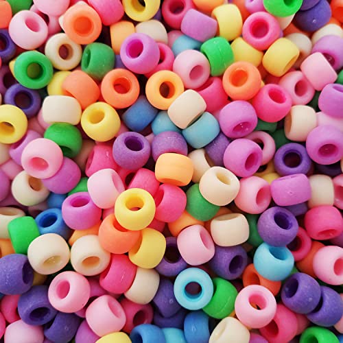 Gxadwzy 500 Stück Pony Beads 6x9mm Matt Bunte Perlen mit Großem Loch für Schmuck, Armbänder, Ketten, Schlüsselanhänger, Basteln Gxadwzy 500 Stück Pony Beads 6x9mm Matt Bunte Perlen mit Großem Loch für Schmuck, Armbänder, Ketten, Schlüsselanhänger, Basteln von Adwzy