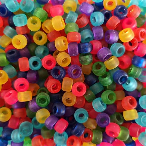 Gxadwzy 500 Stück Pony Beads 6x9mm Matt Transparent Bunte Perlen mit Großem Loch für Schmuck, Armbänder, Ketten, Schlüsselanhänger, Basteln Gxadwzy 500 Stück Pony Beads 6x9mm Matt Transparent Bunte Perlen mit Großem Loch für Schmuck, Armbänder, Ketten, Schlüsselanhänger, Basteln von Adwzy