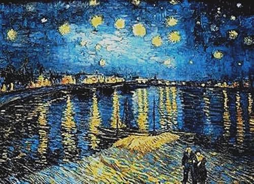Aeadar Diamond Painting Van Gogh Starry Night on the Rhone River, 5D Diamant Painting Bilder Diamant Malerei Set, DIY Diamant Malerei für Home Wall Décor (30×40cm) von Aeadar