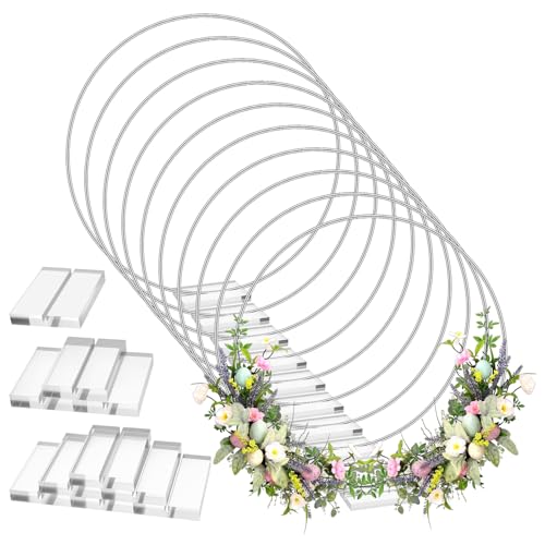 10 Stück 30,5 cm Metall-Blumen-Creolen Mittelstück mit Acryl-Ständer, elegante Blumen-Reifen, Tischdekorationen, Kranz, Makramee-Reifen, Ringe für Bastelarbeiten, Hochzeit, Geburtstag 10 Stück 30,5 cm Metall-Blumen-Creolen Mittelstück mit Acryl-Ständer, elegante Blumen-Reifen, Tischdekorationen, Kranz, Makramee-Reifen, Ringe für Bastelarbeiten, Hochzeit, Geburtstag von Aeaocvo