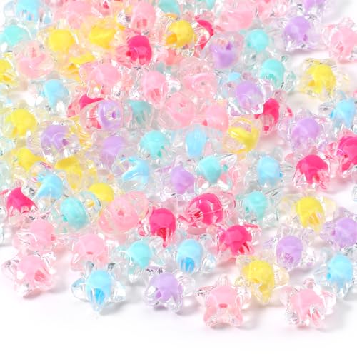 100 Stück klare Acryl-Sternperlen, bunte Stern-Glasperlen für Armbänder, Halsketten, Ohrringe, Perlen 100 Stück klare Acryl-Sternperlen, bunte Stern-Glasperlen für Armbänder, Halsketten, Ohrringe, Perlen von Aeaocvo