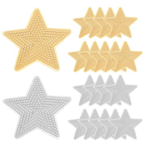 20 Stück Pailletten-Stern-Aufnäher zum Aufbügeln, Silber- und Gold-Stern-Flicken, Stickerei-Flicken für Kleidung, Jeans, Jacken, Taschen, Hüte, Reparatur-Dekoration 20 Stück Pailletten-Stern-Aufnäher zum Aufbügeln, Silber- und Gold-Stern-Flicken, Stickerei-Flicken für Kleidung, Jeans, Jacken, Taschen, Hüte, Reparatur-Dekoration von Aeaocvo