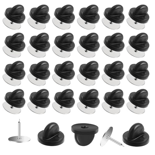 50 Paar Gummi-Anstecknadeln, wiederverwendbar, für Krawatte, Kleidung, Reversnadel-Verschlüsse für Uniform-Abzeichen, Trägerhalter, Revers-Emaille-Pins zum Basteln von Aeaocvo