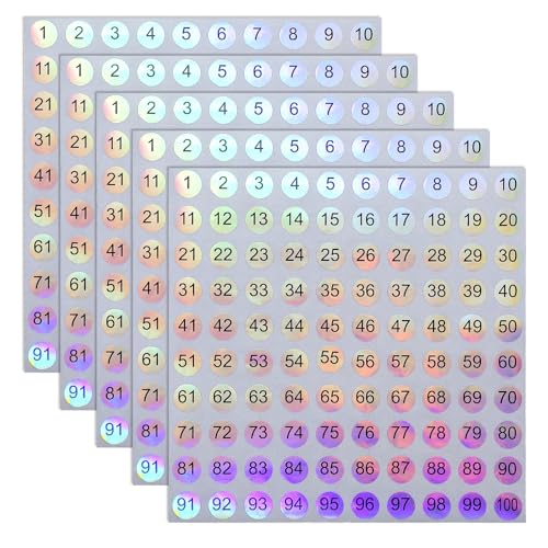 Aeaocvo 5 Blatt 1-100 Zahlen Aufkleber, 1 cm Klebezahlen Schwarz, Selbstklebende Zahlen Aufkleber Sticker, Number Stickers für Büros Schließfächerheim Klassifikation von Aeaocvo