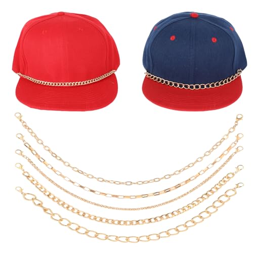 Aeaocvo Trucker-Hut-Ketten, Hutketten für Damen und Herren, Trucker-Hut-Kette, abnehmbare Ketten für Netz-Baseballkappe, Geldbörse, Zubehör, Dekoration, 5 Stück Aeaocvo Trucker-Hut-Ketten, Hutketten für Damen und Herren, Trucker-Hut-Kette, abnehmbare Ketten für Netz-Baseballkappe, Geldbörse, Zubehör, Dekoration, 5 Stück von Aeaocvo