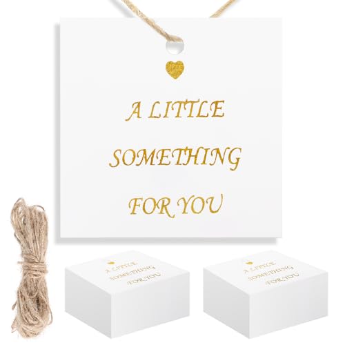 Geschenkanhänger mit Schnur, 5,1 cm, exquisite Papier-Geschenkanhänger mit Löchern für Geschenke für Hochzeit, Brautparty, Erntedankfest, 50 Stück von Aeaocvo