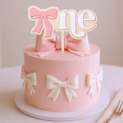 Tortenaufsatz mit rosa Schleife, 1. Geburtstag, Mädchen, für Babyparty, 1. Geburtstag, Party-Zubehör, Foto-Requisiten Tortenaufsatz mit rosa Schleife, 1. Geburtstag, Mädchen, für Babyparty, 1. Geburtstag, Party-Zubehör, Foto-Requisiten von Aeaocvo