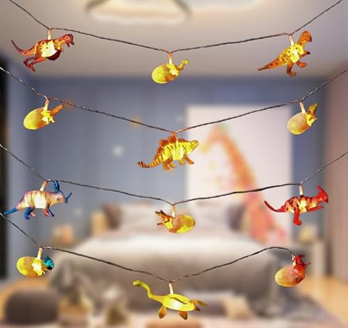 Dino Lichterkette Kinderzimmer Deko Junge, 12er LED Dino Lampe, 3.2m Batteriebetrieben Timer Hausbett Junge Mädchen Lichterkette Kinder, Dino Nachtlicht Kinder für Kindergeburtstag Baby Zimmer Deko Dino Lichterkette Kinderzimmer Deko Junge, 12er LED Dino Lampe, 3.2m Batteriebetrieben Timer Hausbett Junge Mädchen Lichterkette Kinder, Dino Nachtlicht Kinder für Kindergeburtstag Baby Zimmer Deko von AebeChun