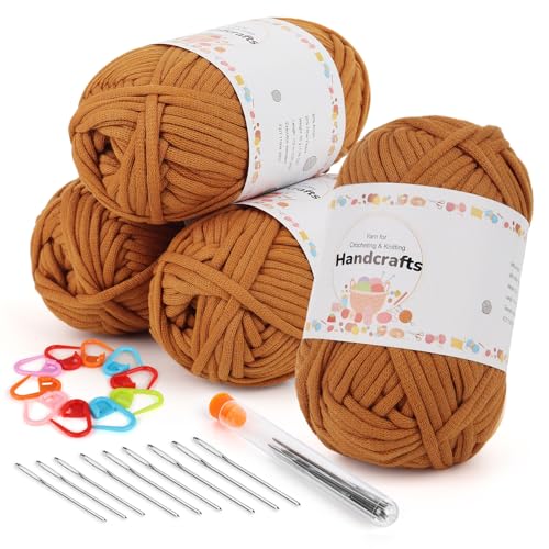 Aeelike 200g Braun Dicke Wolle mit Häkelzubehör, Häkelgarn für Anfänger, Kein Geteiltes Häkeln Garn, Strickgarn zum Häkeln mit gut Sichtbare Maschen, Baumwollgarn zum Stricken und Handstricken Aeelike 200g Braun Dicke Wolle mit Häkelzubehör, Häkelgarn für Anfänger, Kein Geteiltes Häkeln Garn, Strickgarn zum Häkeln mit gut Sichtbare Maschen, Baumwollgarn zum Stricken und Handstricken von Aeelike