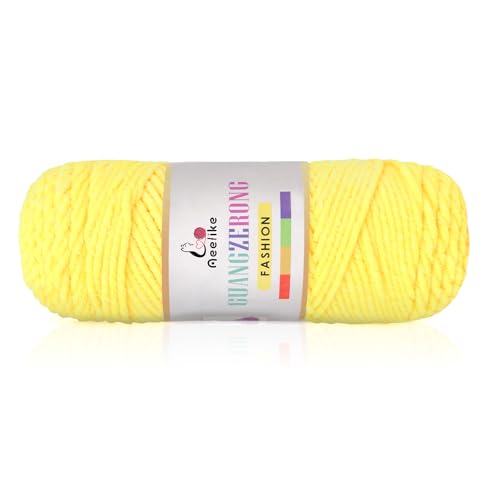 Aeelike 200g Warme Chenille Garn zum Häkeln, Flauschige Dicke Wolle zum Handstricken, 3 Ply Samt Velvet Babywolle zum Stricken, Weich Plüschwolle für Amigurumis Babydecke, Hellgelb Aeelike 200g Warme Chenille Garn zum Häkeln, Flauschige Dicke Wolle zum Handstricken, 3 Ply Samt Velvet Babywolle zum Stricken, Weich Plüschwolle für Amigurumis Babydecke, Hellgelb von Aeelike