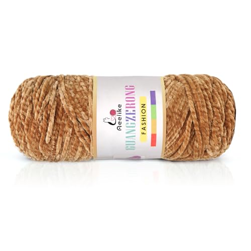 Aeelike 200g Warme Chenille Strickgarn zum Häkeln, Flauschige Dicke Wolle zum Handstricken, Samt Velvet Babywolle zum Stricken, Weich Plüschwolle für Amigurumis Babydecke, khaki Aeelike 200g Warme Chenille Strickgarn zum Häkeln, Flauschige Dicke Wolle zum Handstricken, Samt Velvet Babywolle zum Stricken, Weich Plüschwolle für Amigurumis Babydecke, khaki von Aeelike