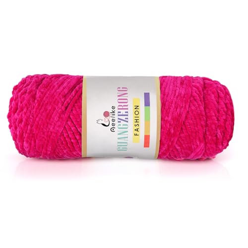 Aeelike 200g Warme Chenille Wolle zum Stricken, Flauschige Dicke Garn zum Handstricken, Samt Velvet Babywolle zum Häkeln, 3 Ply Weich Plüschwolle für Amigurumis Babydecke, Rose Aeelike 200g Warme Chenille Wolle zum Stricken, Flauschige Dicke Garn zum Handstricken, Samt Velvet Babywolle zum Häkeln, 3 Ply Weich Plüschwolle für Amigurumis Babydecke, Rose von Aeelike