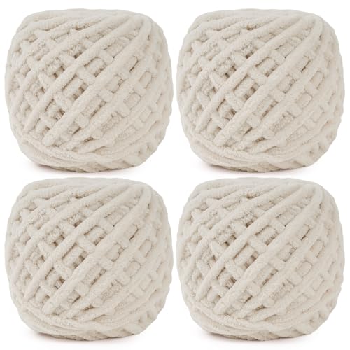 Aeelike 4 x 100 g Wolle, Mehrfarbiges Wolle zum Stricken, Dicke Wolle zum Weben von Kissen, Decken, Schals und Mützen Sowie Haustierbetten Verwendet Werden,Dicke Wolle zum Handstricken, Beige Aeelike 4 x 100 g Wolle, Mehrfarbiges Wolle zum Stricken, Dicke Wolle zum Weben von Kissen, Decken, Schals und Mützen Sowie Haustierbetten Verwendet Werden,Dicke Wolle zum Handstricken, Beige von Aeelike