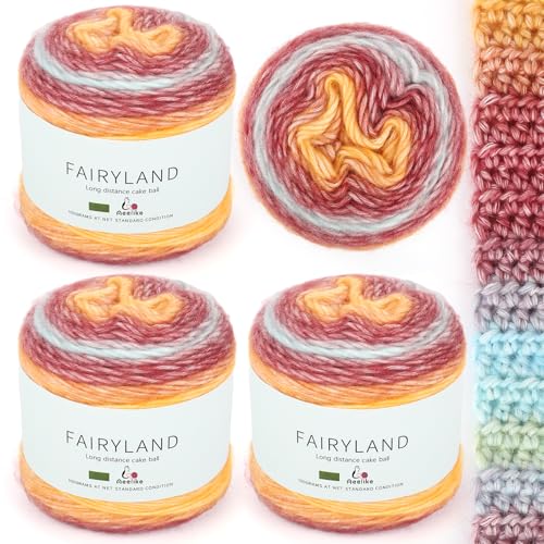 Aeelike 400g Farbverlaufsgarn Garn zum Häkeln, Acrylwolle Violett-Gelb Aeelike 400g Farbverlaufsgarn Garn zum Häkeln, Acrylwolle Violett-Gelb von Aeelike