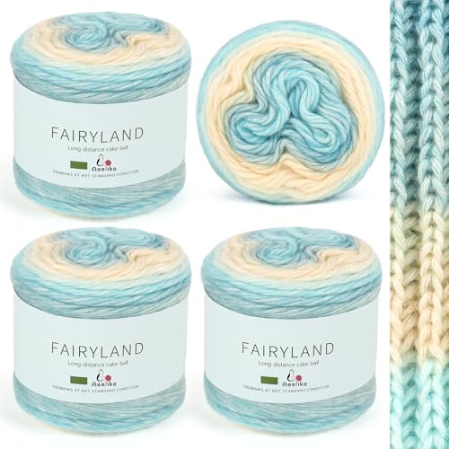 Aeelike 400g Farbverlaufsgarn Wolle zum Häkeln, 245m Super leichte Gradient Cupcakes Bobbel, Superweiche Mehrfarbiges Häkelgarn zum Babydecke Pullover Schal Hüte, Ombré Yarns Blau Gelb Aeelike 400g Farbverlaufsgarn Wolle zum Häkeln, 245m Super leichte Gradient Cupcakes Bobbel, Superweiche Mehrfarbiges Häkelgarn zum Babydecke Pullover Schal Hüte, Ombré Yarns Blau Gelb von Aeelike