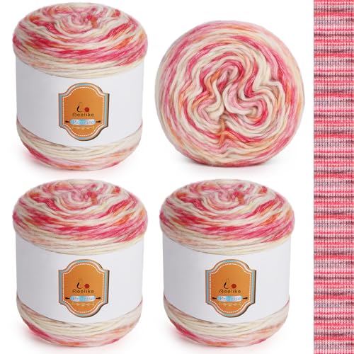 Aeelike 400g Wolle mit Farbverlauf zum Häkeln, 210m Super leichte Gradient Cupcakes Bobbel, Superweiche Mehrfarbiges Farbverlaufsgarn zum Babydecke Pullover Schal Hüte, Ombré Crochet Yarns, Rosarot Aeelike 400g Wolle mit Farbverlauf zum Häkeln, 210m Super leichte Gradient Cupcakes Bobbel, Superweiche Mehrfarbiges Farbverlaufsgarn zum Babydecke Pullover Schal Hüte, Ombré Crochet Yarns, Rosarot von Aeelike