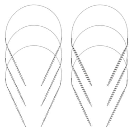 Aeelike 6 Stück Rundstricknadeln Edelstahl Set 40 cm, Ergonomische Stricknadeln Rundstricknadel 2,5mm/3,0mm/3,5mm/4,0mm/4,5mm/5,0mm, Langlebige Rundstricknadel Set zum Stricken von Wolle und Garn Aeelike 6 Stück Rundstricknadeln Edelstahl Set 40 cm, Ergonomische Stricknadeln Rundstricknadel 2,5mm/3,0mm/3,5mm/4,0mm/4,5mm/5,0mm, Langlebige Rundstricknadel Set zum Stricken von Wolle und Garn von Aeelike