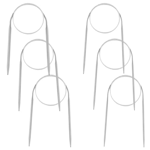 Aeelike 6 Stück Rundstricknadeln Edelstahl Set 60 cm, Ergonomische Stricknadeln Rundstricknadel 2,5mm/3,0mm/3,5mm/4,0mm/4,5mm/5,0mm, Langlebige Rundstricknadel Set zum Stricken von Wolle und Garn Aeelike 6 Stück Rundstricknadeln Edelstahl Set 60 cm, Ergonomische Stricknadeln Rundstricknadel 2,5mm/3,0mm/3,5mm/4,0mm/4,5mm/5,0mm, Langlebige Rundstricknadel Set zum Stricken von Wolle und Garn von Aeelike