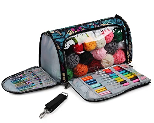 Aeelike Blaue Blätter Stricktasche Aufbewahrung, Dauerhaft Handarbeitstasche für Wolle, Multifunktional Oxford-Stoff Wolltasche für Unterwegs, Groß Häkeltasche Garntasche für Häkelfreunde(nur Tasche) Aeelike Blaue Blätter Stricktasche Aufbewahrung, Dauerhaft Handarbeitstasche für Wolle, Multifunktional Oxford-Stoff Wolltasche für Unterwegs, Groß Häkeltasche Garntasche für Häkelfreunde(nur Tasche) von Aeelike