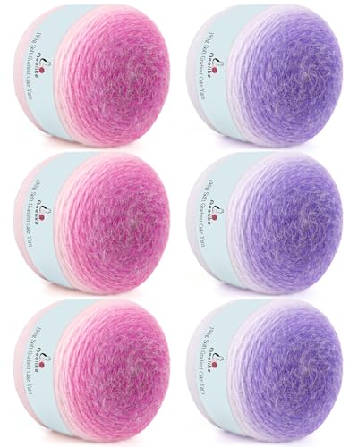 Aeelike Farbverlaufsgarn zum Häkeln, weiches Ombré-Garn mit lebendigen Farben, 190 g, 400 m, für Bastelarbeiten, Blumenstrauß, Decke, Schals, Mütze, lila gemischt Aeelike Farbverlaufsgarn zum Häkeln, weiches Ombré-Garn mit lebendigen Farben, 190 g, 400 m, für Bastelarbeiten, Blumenstrauß, Decke, Schals, Mütze, lila gemischt von Aeelike